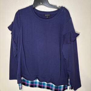 Lane Bryant Navy Sweatshirt Top 14/16 1X